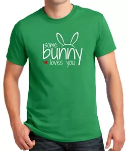 Camisa Some Bunny Loves You Orejas de Conejo de Pascua Camiseta Gráfica Primavera Top - Imagen 1 de 14