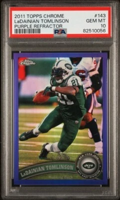 Topps Chrome LaDainian Tomlinson 143 Purple Refractor #/499 2011 PSA 10 gemas como nuevo Foto 1 de 2