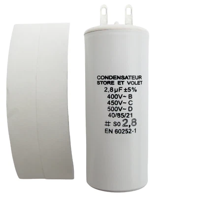 SOMFY SIMU Condensateur de 2.8 µF (2,8 uF) pour moteur Somfy ou Simu de volet ou store