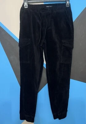 Pantalones de chándal de pana para mujer Almost Famous negros talla mediana Foto 1 de 3