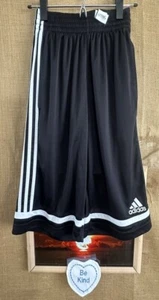Adidas Aeroready unisex youth black/white basketball athletic shorts S drawstrin - Picture 1 of 6