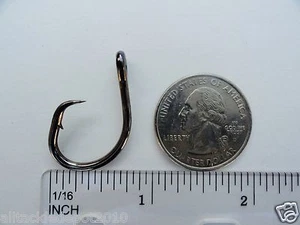 20-100 ganchos circulares talla 2/0 4 ganchos de pesca con acabado níquel negro fuerte - Imagen 1 de 4