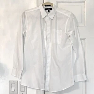 Boy’s Button Down Dress Shirt White Size 18 Classic Preppy Minimalist - Picture 1 of 5