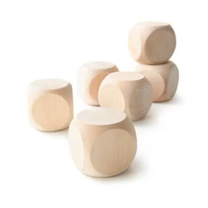1- 2.5” Wood Rounded Edge Blocks Cube With Flat Sides Wood Dice Blank Wood Dice - Picture 1 of 13