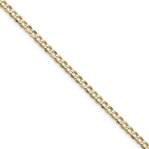 Real 14kt 4.3mm Semi-solid with Rhodium Pav� Curb Chain Chain Bracelet; 8 inch - Picture 1 of 6
