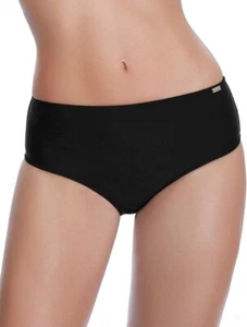 AXESEA Womens Bikini Bottoms High Waist Black Swim Bottom Swimsuit Swim Brief,M - Picture 1 of 5