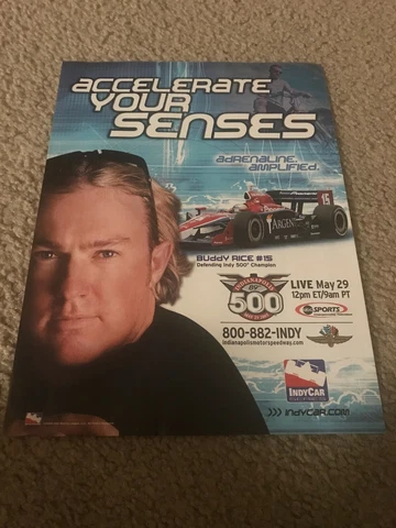 Vintage 2005 INDY 500 Poster Print Ad BUDDY RICE 2004 CHAMPION Cover