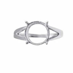 Argento Sterling Semi Montatura 5-10 MM Rotondo Incastonato Matrimonio Anello - Foto 1 di 5
