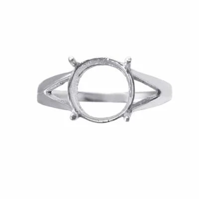 Argento Sterling Semi Montatura 5-10 MM Rotondo Incastonato Matrimonio Anello - Immagine 1 di 4