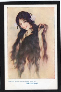Postcard Art Nouveau artist Raphael Kirchner glamour girl Melisande - Picture 1 of 2