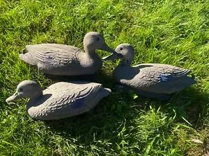 VINTAGE Herter’s Duck Decoys Hollow Body Glass Eyes Great Condition Lot Of Three - Picture 1 of 9