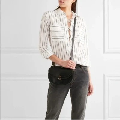 Equipment Femme Knox Striped Lace UpPullover Shirt Top Womens Size S Small - Image 1 of 4