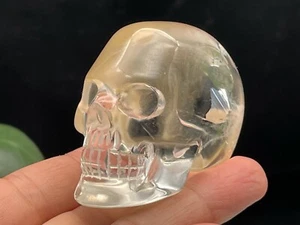 Calavera de cristal arco iris cristal de cuarzo tallado calavera curación espiritual D080223 - Imagen 1 de 10