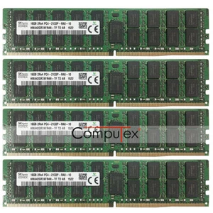 For Hynix 64GB 4x16GB PC4-2133P DDR4 2133 MHz 288 Pin ECC Registered Server RAM - Picture 1 of 4