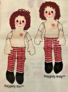 Daisy Kingdom Raggedy Ann & Andy Dolls Fabric Sewing Panel Cut and Sew 25" inch - Picture 1 of 9