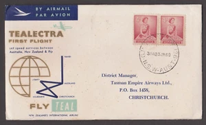 AUSTRALIA - 1960 TEALECTRA FLIGHT SYDNEY to CHRISTCHURCH FIRST FLIGHT COVER FFC - Bild 1 von 5