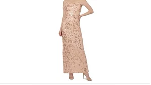 Adrianna Papell Damen Rosegold Pailletten Stickerei Kleid/Kleid-Größe 14-Neu mit Etikett - Bild 1 von 8