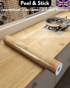 Envoltura de vinilo efecto madera de nogal - Película autoadhesiva para encimera y armario - Imagen 1 de 8
