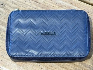MISSONI~DELTA Airlines Cierre de Cremallera SERVICIOS/Artículos de Tocador BOLSO Azul Marino Forrado Usado en Excelente Condición - Imagen 1 de 8