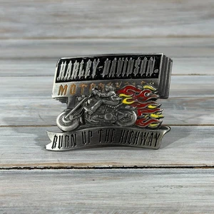 HARLEY DAVIDSON 1994 Burn Up The Highway H429 Belt Buckle Made In USA - Picture 1 of 24