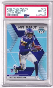 2020 Panini Mosaic Justin Jefferson Silver Prizm #270 PSA 10 (RC) - Picture 1 of 2