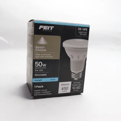 Feit Electric LED Light Bulb Spotlight Bulb 5000K Daylight PAR20 50W Eqv - Image 1 of 4