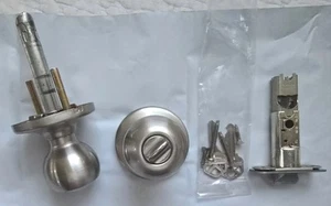 Kwikset Door Lock In Silver Tone-Used With 2 Keys,4 Screws - Picture 1 of 11
