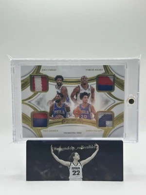2024-25 Flawless Quad Patch GOLD /10 - Embiid, Maxey, PG, & McCain RC GAMEWORN  - Image 1 of 3