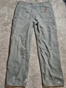 36x32 Carhartt B111 MOS Pants Canvas Flannel Lined Insulated - Picture 1 of 4