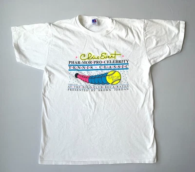 Vintage Chris Evert Tennis Russell Athletic Sz M / L Made in USA T Shirt - Image 1 of 4