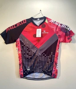 Malciklo Cycling Jersey β Red/Black/Geo Print β New with Tags - Picture 1 of 3