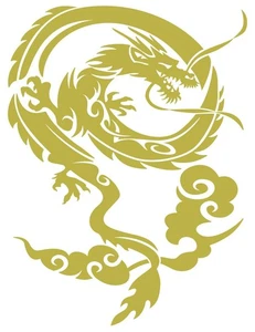 Cutting Sticker Dragon Tribal 4 Right Large 210mm x 158mm Gold 764 - Picture 1 of 8