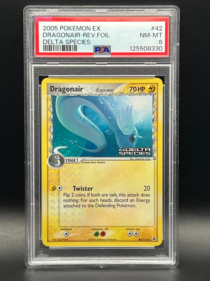 PSA NM-MT 8-Dragonair 42/113 Reverse Holo Stamped-Pokémon 2005 EX Delta Species - Image 1 of 3