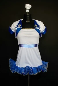Sexy Sailor Girl Costume Cute White Fancy Dress Jacket & Hat Uk 8-10 - Picture 1 of 7