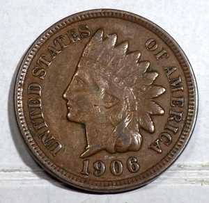 1906 Indian Cent XF - Picture 1 of 2
