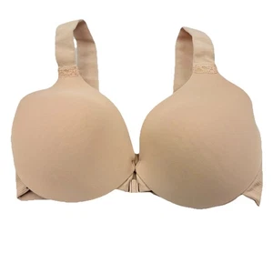 Spanx Bra-llelujah Full Coverage Bra 32D Beige Criss Cross Racerback Front Clasp - Picture 1 of 6