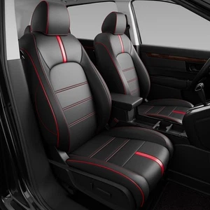 PTYYDS Seat Covers Fit 2023-2025 CRV, Full Set,Black with Red Carbon Fiber - Picture 1 of 7
