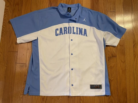 North Carolina Tar Heels Jordan Nike Button Up Warm Up Shooting Shirt XXL Cover