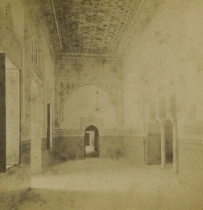Spain Sevilla Alcazar Palace Interior Room Old Stereoview Photo 1880 - Picture 1 of 3