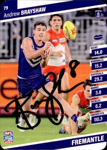 Signed 2024 Fremantle Dockers AFL TeamCoach Card - Andrew Brayshaw - Picture 1 of 3