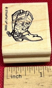 Stampin Up Happy Trails COWBOY BOOTS RUBBER STAMP SPUR STRAP Rodeo Country Ranch - Picture 1 of 4
