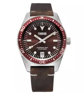 Reloj Hombre Fonderia "THE CAPTAIN" Correa Cuero "Marrón Oscuro Vintage" - Imagen 1 de 2