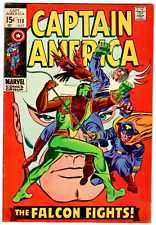 Captain America # 118 (6.0) Marvel 10/1969 Key Book 2nd  Falcon! 15c   🚚
