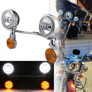 Passing LED Turn Signal Lights Bar For Yamaha Road Star XV 1600 1700 Silverado - Picture 1 of 12