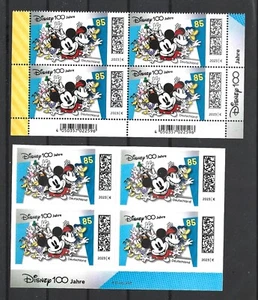 Germany 2023 Disney 100 Years Mickey and Friends Two Blocks of Four MNH * - Picture 1 of 1