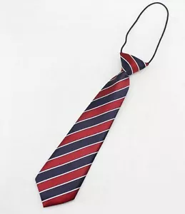 Burgundy Red, Navy & White Stripe Child's Horse Riding Show Tie *New* - Picture 1 of 2