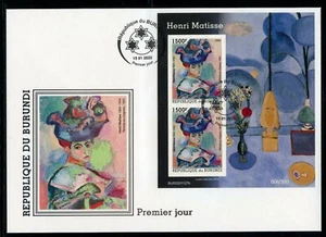 BURUNDI 2022 HENRI MATISSE WOMAN WITH A HAT SOUVENIR SHEET FDC - Picture 1 of 1