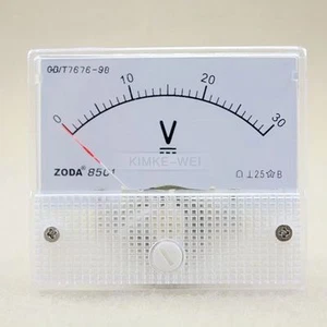 DC 0-30V Analog Volt Voltage Panel Meter Voltmeter Gauge - Picture 1 of 4
