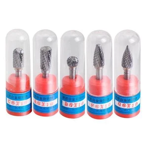 5Pcs Cylindrical Cut Tungsten Carbide Burr Bur Cutting Tool Die Grinder Bit 1/4" - Picture 1 of 1
