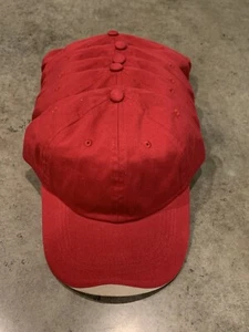 Lot Of 6 Toppers Style 2405 Blank Childs Adjustable Baseball Hat Cap Red Cotton - Picture 1 of 5